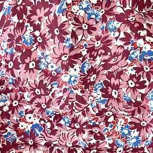 1940er Jahre Blumen Stoff - Quilting oder Kleid Baumwolle 36 ”breite #1574
