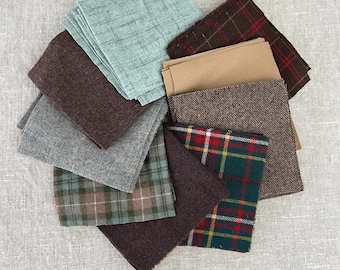 1950s Wool Fabric Scraps, Your Choice 100% Wool for Crafting, Crewel, Felting  #7102
