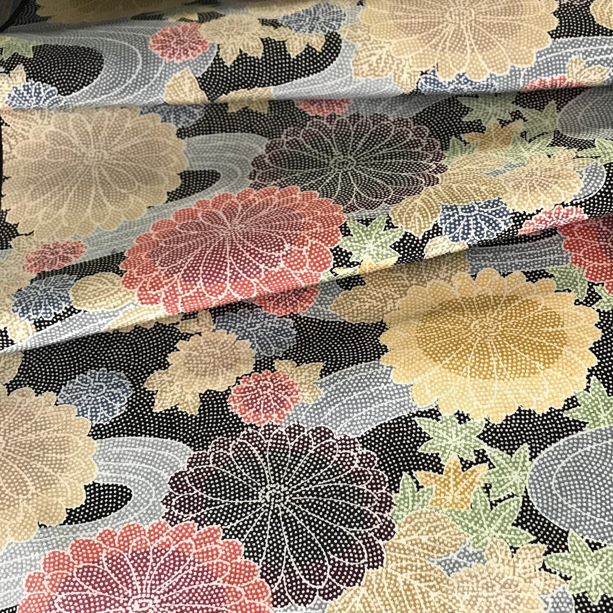 1960s Vintage Japanese Silk Floral Kimono Fabric by the Yard x | Etsy