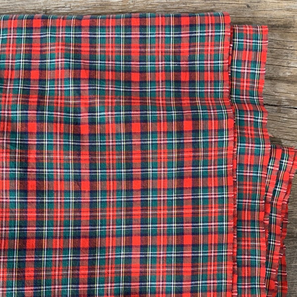 Vintage Plaid Fabric Etsy