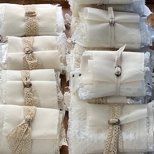 Antique Lace Bundle, 28 Pieces for Vintage Junk Journal Slow Stitch Fabric, Embroidery and Trim Snippets for Crafting #5885
