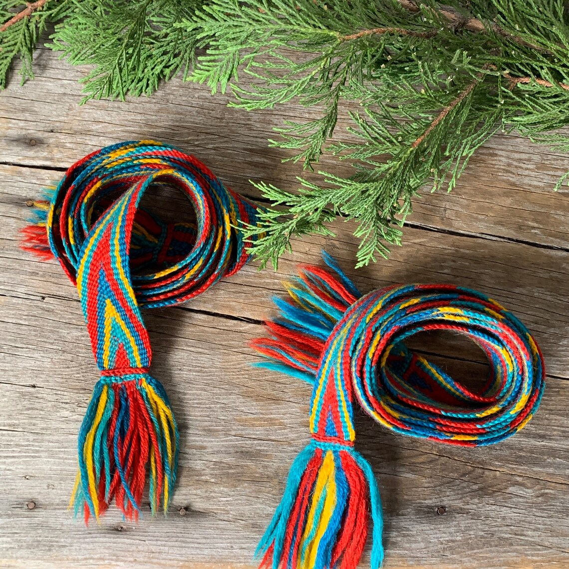 1960s Norwegian Belt 63 Hand Woven Wool Band With Fringe Etsy