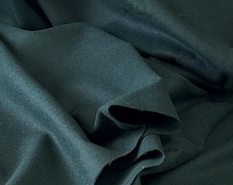 Last Piece! Wool Fabric 1 Yard, Solid Spruce Green Pure Wool Flannel 62&quot; wide #6918