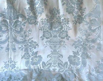 Luxurious Hollywood Glam Silk Satin Floral Fabric for Drapery, Upholstery & Home Decor - Vintage 1950s #6808