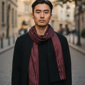 Vintage Japanese Silk Scarf Classic Unisex Accessory Handmade - 2 Styles #7948