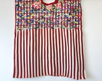 1940 年代の手作りテーブルランナー、刺繍入りガラスミラーワーク