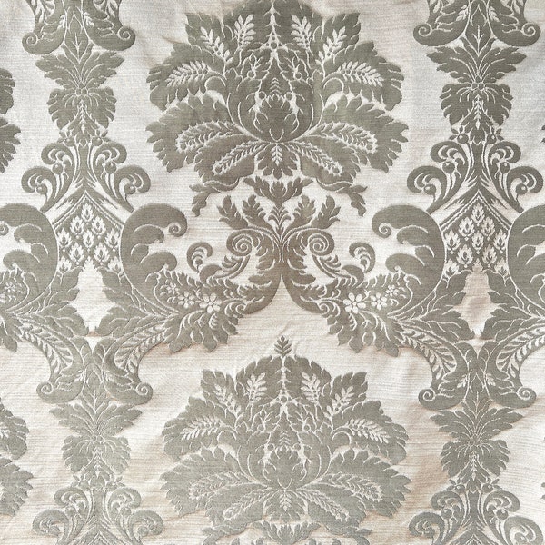 Jacquard Woven Upholstery Fabric by the Yard, Large Damask Acanthus Design #5587