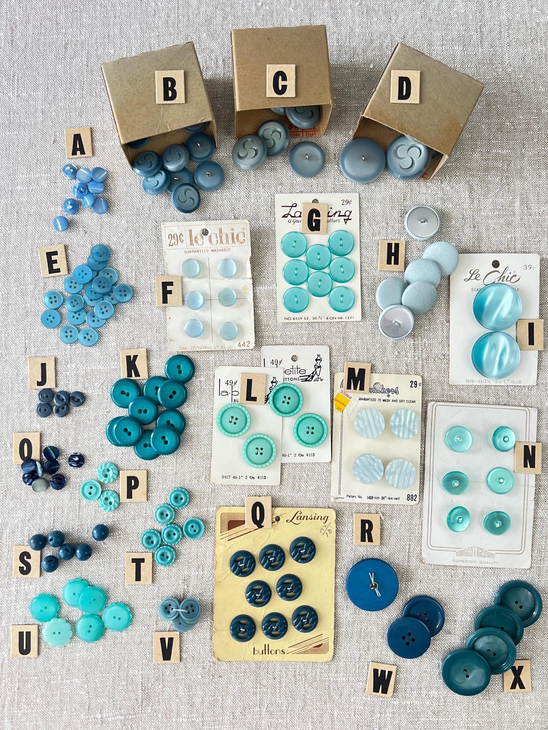 Turquoise Blue Button Sets ~ Your Choice of Vintage Buttons in