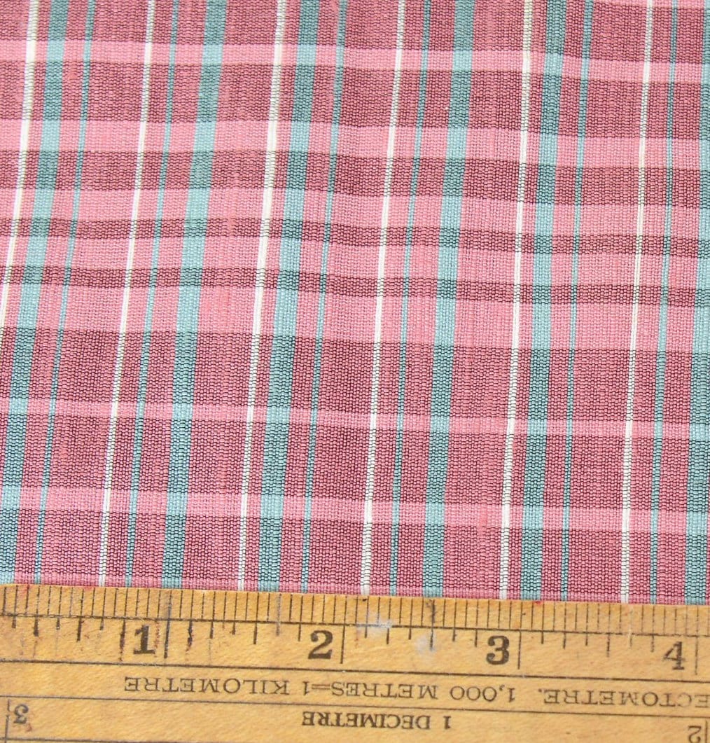 1940s-50s Vintage Fabric Rayon Cotton Check Plaid Upholstery | Etsy