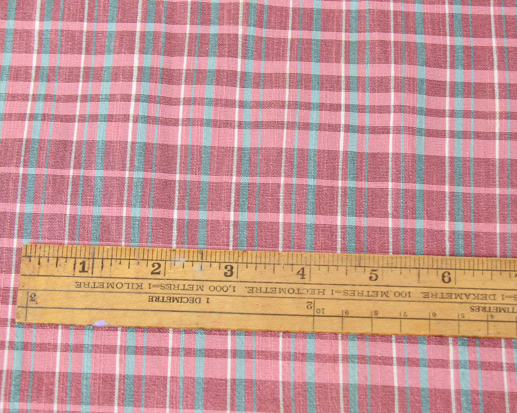 1940s-50s Vintage Fabric Rayon Cotton Check Plaid Upholstery | Etsy
