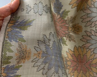 1940s Vintage Japanese Silk Oshima Fabric, Japanese Double Ikat Handwoven Fabric 14 1/4" wide #5975