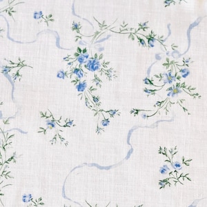 Delicate Roses and Ribbon Floral Fabric - Cotton Voile #3090