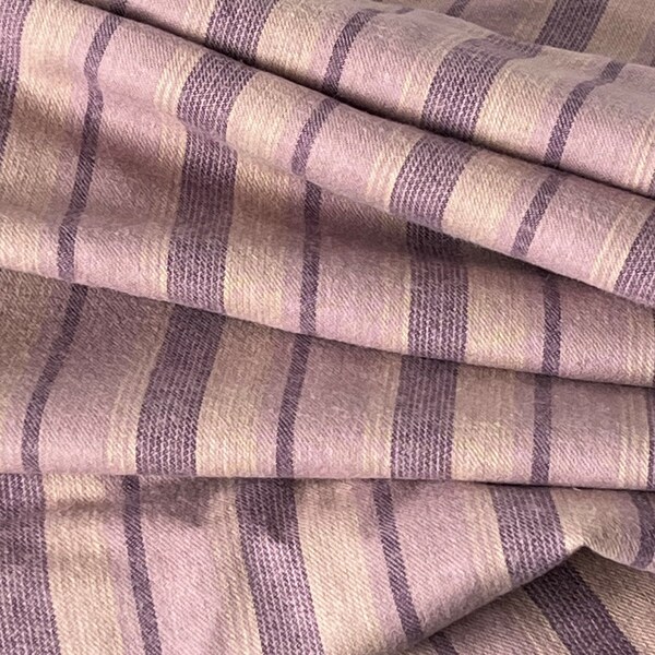 Striped Flannel Fabric by the Yard, Dusty Lavender Cotton Stripe 60” wide #5605