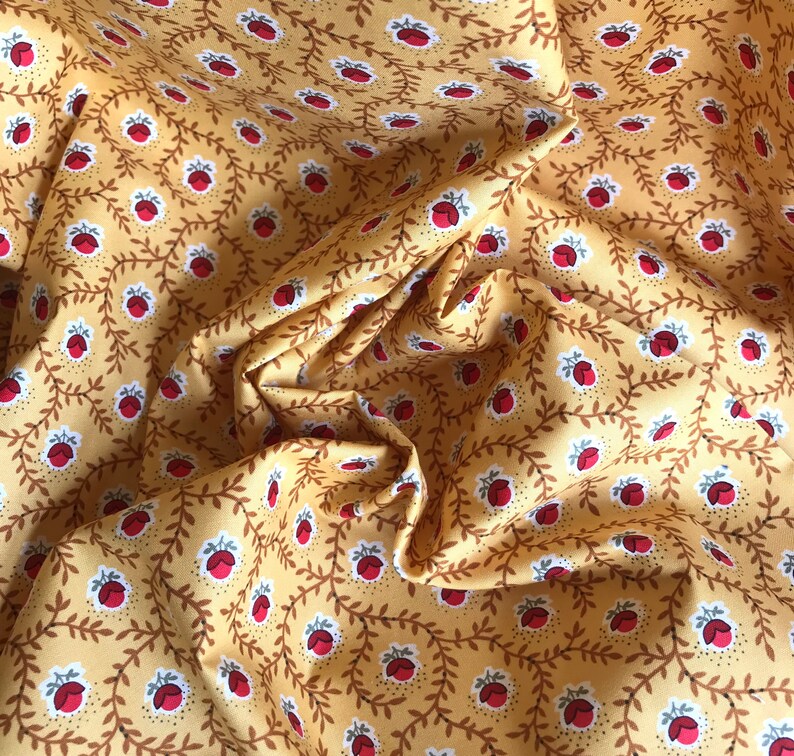 Yellow Provençal Fabric Floral Quilting Fabric By the Yard Etsy