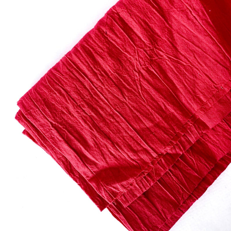 1970s Red Crinkle Cotton by the Yard Textured Fabric 1021 Etsy
