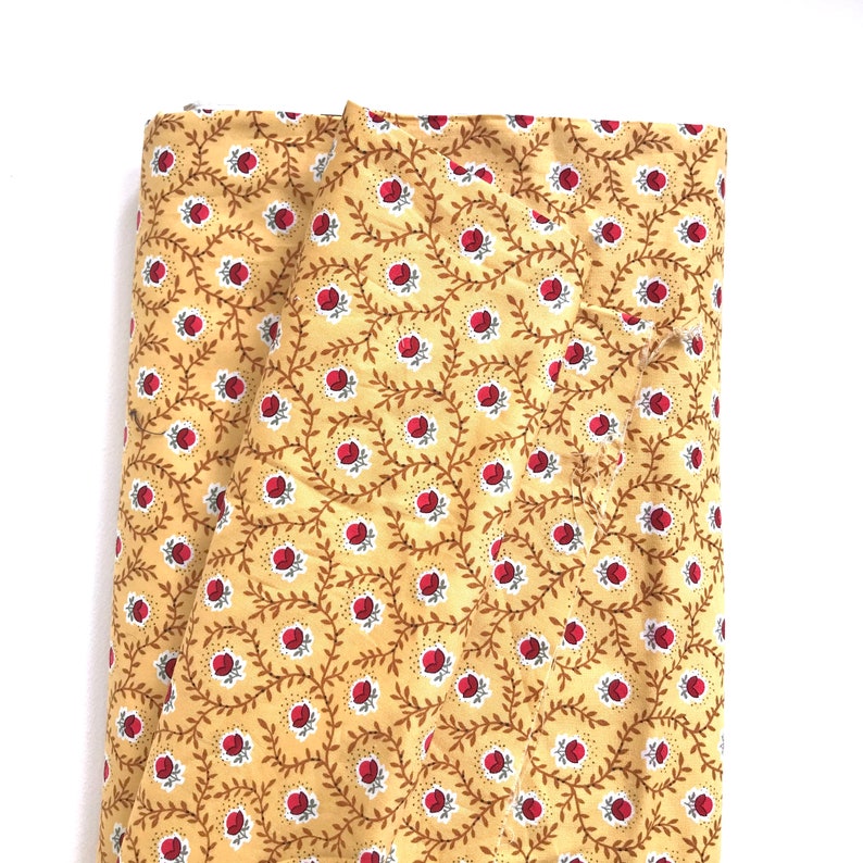 Yellow Provençal Fabric Floral Quilting Fabric By the Yard Etsy