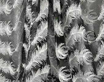 Embroidered Lace Feather Fabric - Sold by the Yard 54" wide #7996