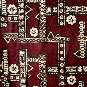 Vintage 1970s Polynesian Tiki Barkcloth Fabric - Brown Hawaiian Textile Sold by the Yard - 43"wide Deadstock Cotton #1820