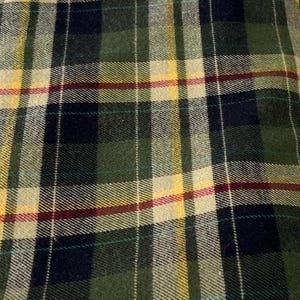 1990s Plaid Flannel Fabric, 2 Yards x 57&quot; wide Twill Weave Plaid #6936