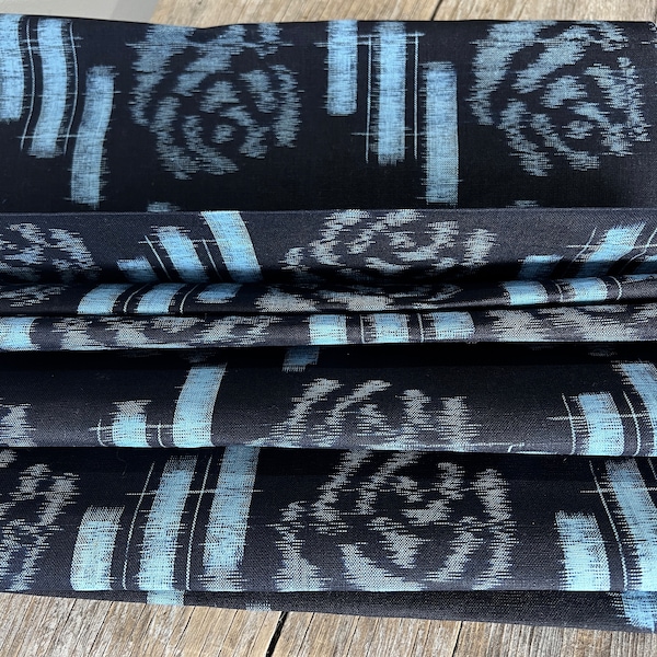 Tissu en coton Kasuri indigo japonais des années 1960 par mètre x 13 1/2"l # 5324