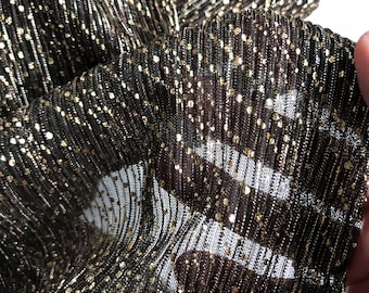 Metallic Knit Fabric: Black, Silver, Gold Shimmery Disco Dress Material