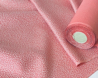 Japanese Silk Fabric by the Yard, Peach Woven Silk Jacquard Fabric, 14&quot; wide #3770