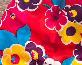 Sale - Colorful Vintage Cotton Voile Fabric: by the Yard Material for Dresses and Beachwear #5368
