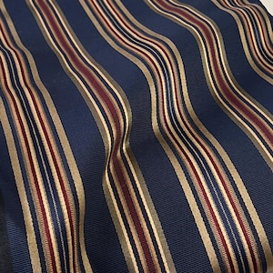Vintage Satin Gestreift Stoff Klassisches Marine, Taupe und Burgundy Faille für Kleidung #5417