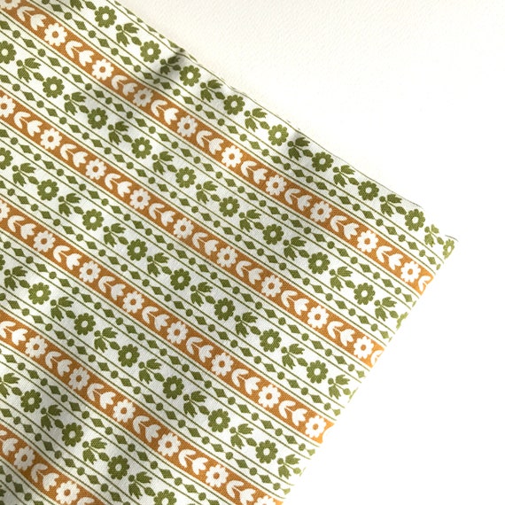 1960s Cotton Canvas Upholstery Fabric 1 1/4 Yard Folk Floral Etsy