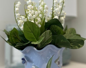 Faux Lily-of-the-Valley Pot, Faux Lily-of-the-Valley Arrangement, French Country Flower, English Flower, Spring Flower, Flower Arrangement