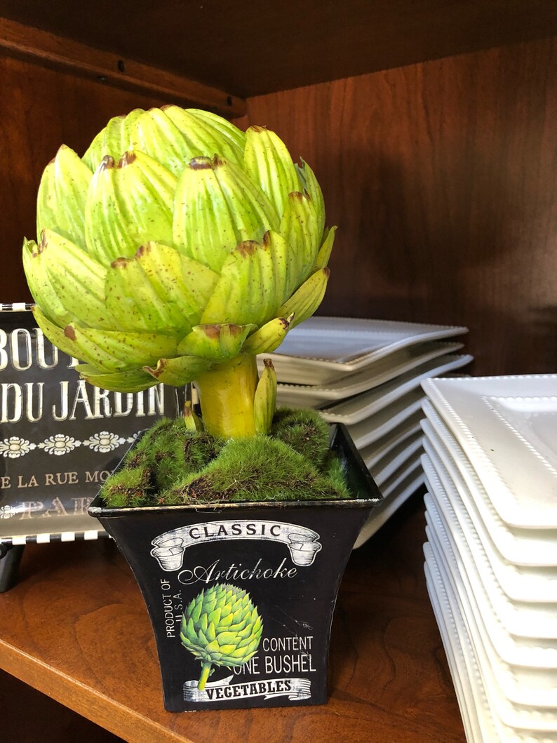 Artichoke Topiary Artichoke Decor Faux Artichoke Etsy