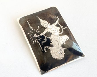 Siam Niello Sterling Silver Mekhala Brooch