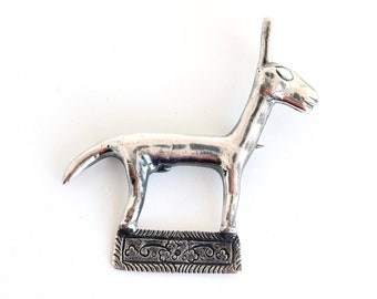 Vintage Sterling Silver Llama Brooch