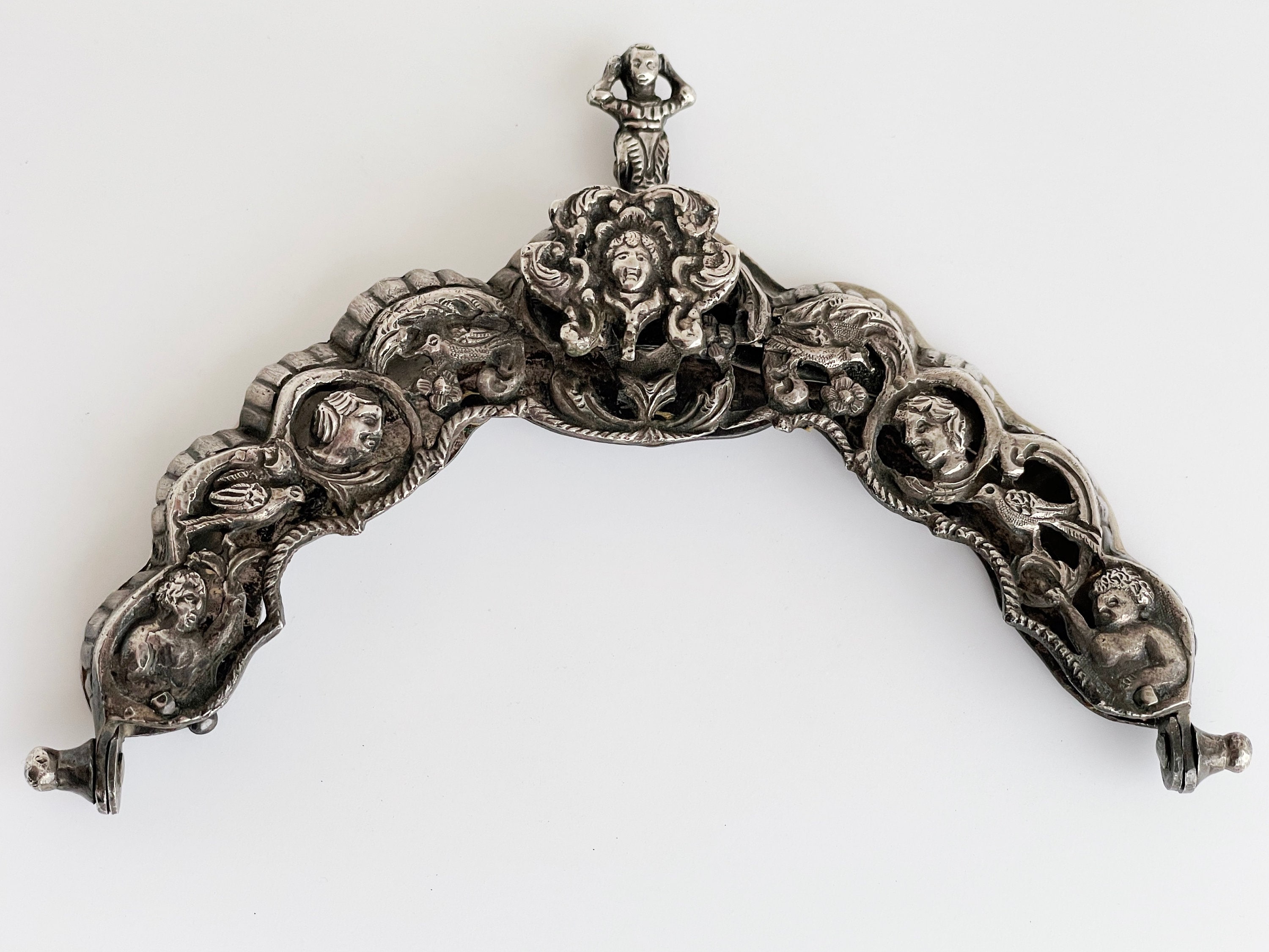 Antique Dutch Silver Ornate Purse Frame Dutch Art Nouveau Silver