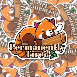 Lazy Animal Sticker | Adorable Animal Stickers | Stickers for Water Bottle | Waterproof Matte Vinyl Die Cut Sticker