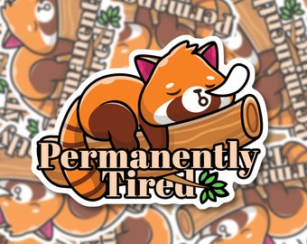 Lazy Animal Sticker: Waterproof Matte Vinyl Die Cut Sticker