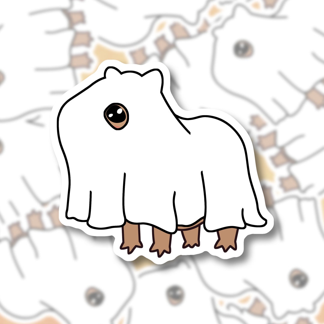 Cute Capybara Ghost Sticker Waterproof Die Cut Sticker - Etsy