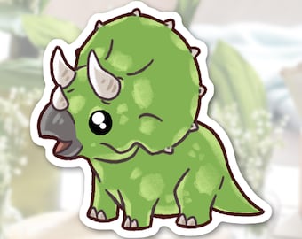 Cute Triceratops Sticker | Animal Stickers | Matte Waterproof Vinyl Animal Decal