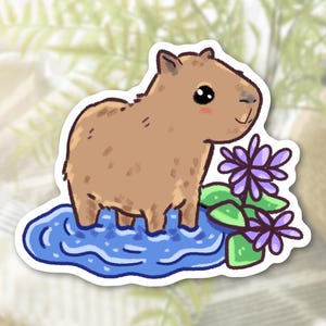 Cute Capybara Sticker Adorable Animal Stickers Matte Waterproof Vinyl High Quality Die Cut Sticker