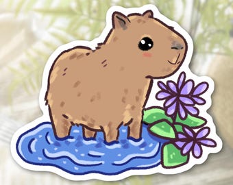 Cute Capybara Sticker | Animal Stickers | Matte Waterproof Vinyl Animal Decal