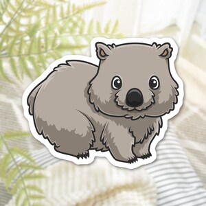 Adorable Wombat Sticker Cute Animal Stickers For Water Bottle Laptop Stickers Waterproof Matte Vinyl Die Cut Sticker