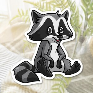 Raccoon Sticker | Cute Animal Stickers | Water Bottle Sticker | Laptop Sticker | Matte Waterproof Vinyl Die Cut Sticker | Vinyl Sticker