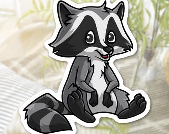 Cute Raccoon Sticker | Animal Stickers | Matte Waterproof Vinyl Animal Decal