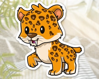 Autocollant mignon pied de sabre | Stickers animaux | Sticker animal en vinyle imperméable mat