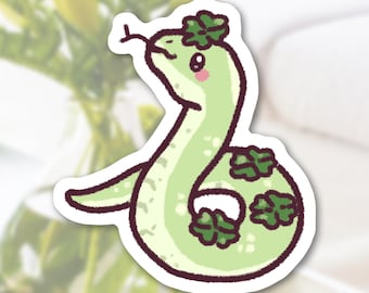 Cute Snake Sticker For St. Patricks Day | Adorable Reptile Stickers | St. Patricks Day Gifts | Matte Waterproof Vinyl High Quality Sticker