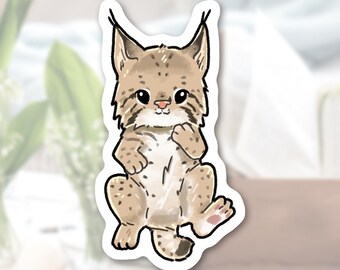 Cute Lynx Sticker Adorable Animal Stickers Matte Waterproof Vinyl High Quality Die Cut Sticker