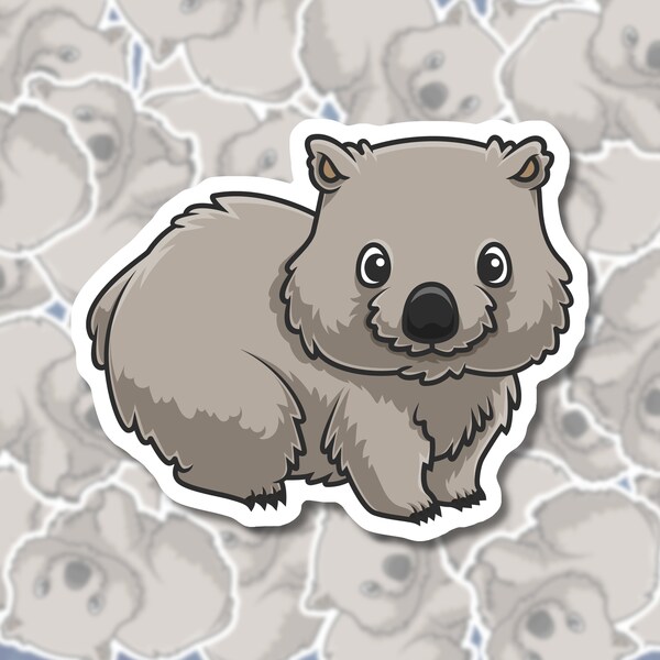 Adorable Wombat Sticker Cute Animal Stickers For Water Bottle Laptop Stickers Waterproof Matte Vinyl Die Cut Sticker