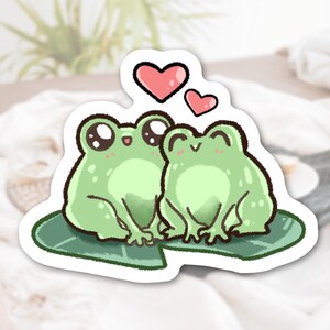 Valentine&#39;s Day Frog Sticker Cute Froggy Stickers Matte Waterproof Vinyl High Quality Die Cut Sticker Valentine Day Gift For Her
