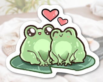 Valentine's Day Frog Sticker Cute Froggy Stickers Matte Waterproof Vinyl High Quality Die Cut Sticker Valentine Day Gift For Her