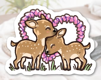 Valentine's Day Deer Sticker Cute Deer Stickers Matte Waterproof Vinyl High Quality Die Cut Sticker Valentine Day Gift For Her